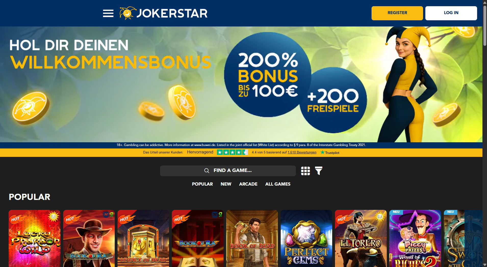 3. Jokerstar – Starker Flexepin Casino-Wert